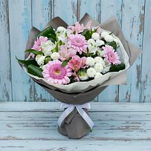 Букет цветов из:  Герберы, Альстромерии и Хризантемы в Пролетарском Белгородской области