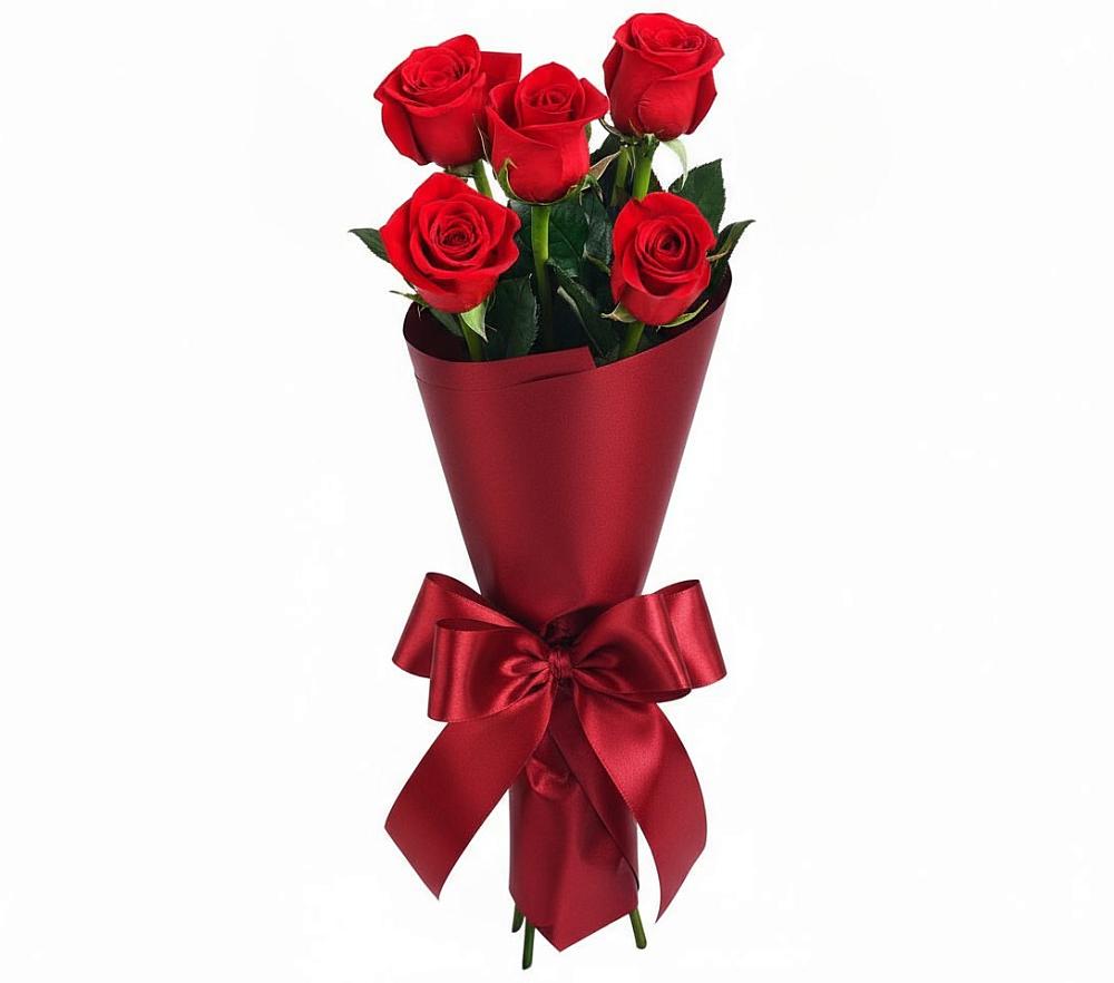 Букет 5 Красных роз Эдлесс Лав в Пролетарском Белгородской области