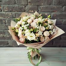 Букет цветов из:  Альстромерии, Розы и Хризантемы в Пролетарском Белгородской области