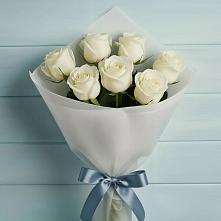Букет 7 Белых роз Эдлесс Лав в Пролетарском Белгородской области