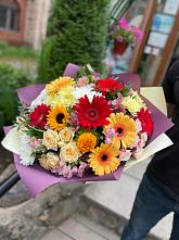 Букет цветов из:  Герберы, Ромашки, Хризантемы, Розы и Подсолнухи #REPLACE_PRED# Пролетарском Белгородской области
