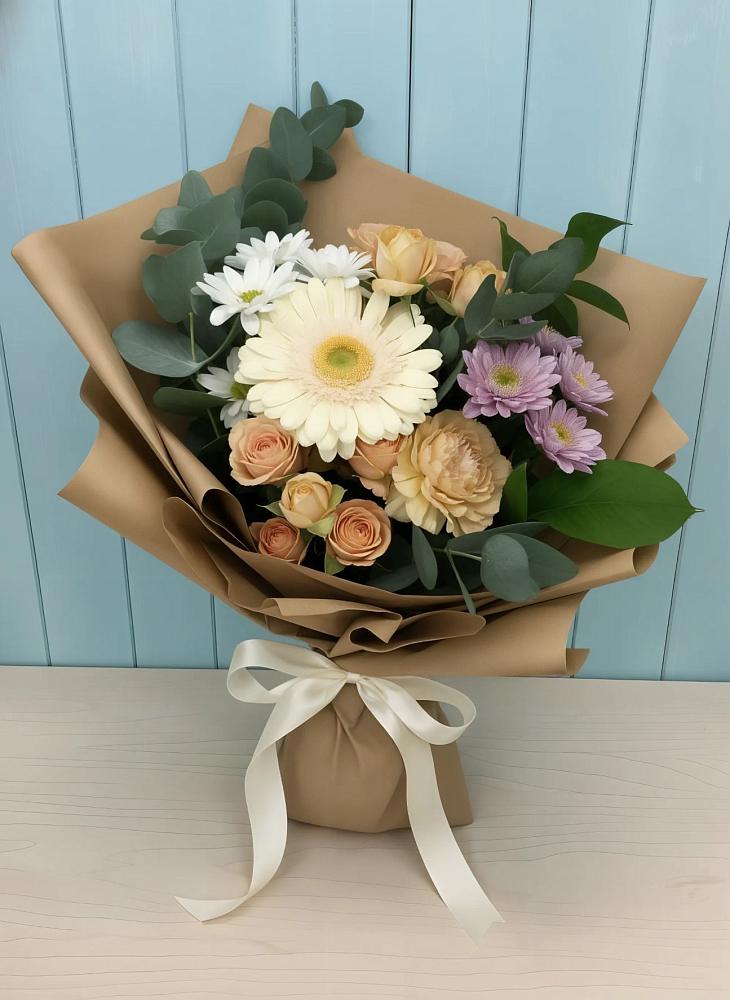 Букет цветов из: Герберы и Хризантемы в Пролетарском Белгородской области