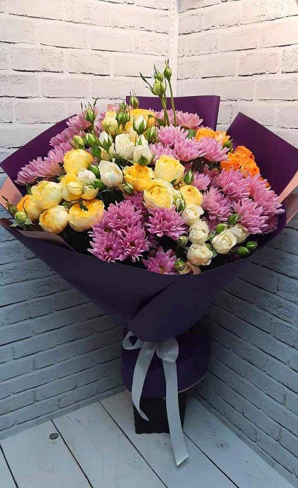 Букет цветов из: Хризантемы и Розы в Пролетарском Белгородской области