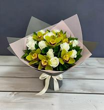 Букет цветов из:  Орхидеи и Розы в Пролетарском Белгородской области