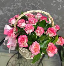 Цветочная композиция из Розы в корзине #REPLACE_PRED# Пролетарском Белгородской области