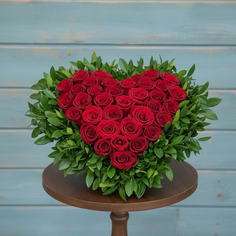 Цветочная композиция из Розы в виде сердца в Пролетарском Белгородской области