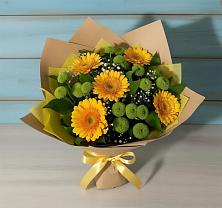 Букет цветов из:  Герберы и Хризантемы в Пролетарском Белгородской области