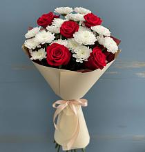Букет цветов из:  Розы и Хризантемы в Пролетарском Белгородской области