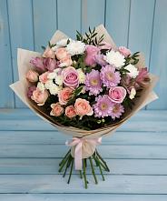 Букет цветов из:  Хризантемы, Розы и Альстромерии #REPLACE_PRED# Пролетарском Белгородской области