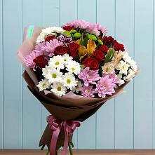 Букет цветов из:  Розы, Хризантемы и Альстромерии в Пролетарском Белгородской области