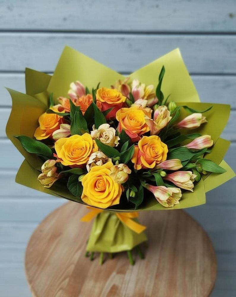 Букет цветов из: Альстромерии и Розы в Пролетарском Белгородской области