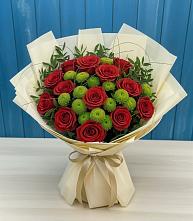 Букет цветов из:  Розы и Хризантемы в Пролетарском Белгородской области