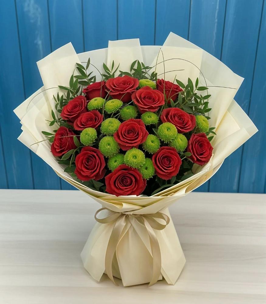 Букет цветов из: Розы и Хризантемы в Пролетарском Белгородской области