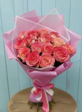 Букет 15 Розовых роз Равель в Пролетарском Белгородской области